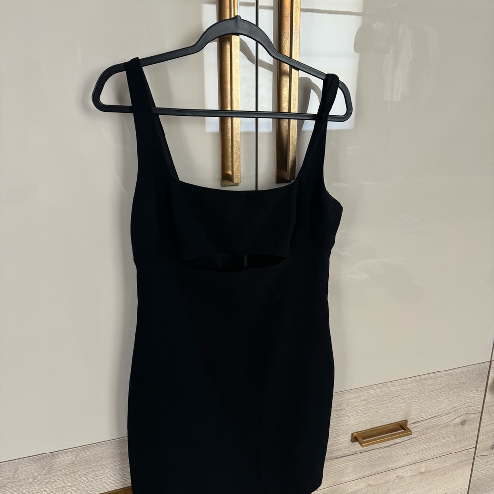 Halston - Black Sleeveless Mini Dress w/ Bust Cutout